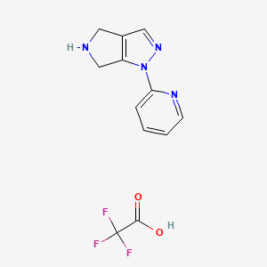molecular formula C12H11F3N4O2 B7955669 1-Pyridin-2-yl-1,4,5,6-tetrahydro-pyrrolo[3,4-c]pyrazole trifluoro acetate 