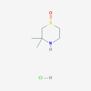 molecular formula C6H14ClNOS B7955701 3,3-Dimethyl-1lambda4-thiomorpholin-1-one hydrochloride 