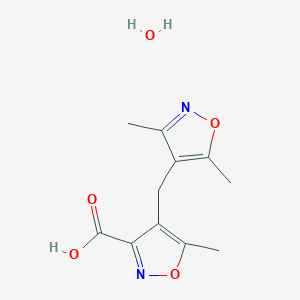 molecular formula C11H14N2O5 B7955704 4-((3,5-Dimethylisoxazol-4-yl)methyl)-5-methylisoxazole-3-carboxylic acid hydrate 