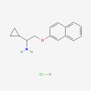 molecular formula C15H18ClNO B7955789 1-Cyclopropyl-2-(naphthalen-2-yloxy)ethanamine hydrochloride 