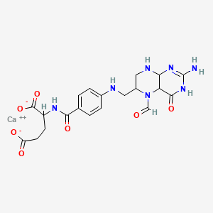 molecular formula C20H23CaN7O7 B7955797 calcium N-(4-{[(2-amino-5-formyl-4-oxo-1,4,4a,5,6,7,8,8a-octahydropteridin-6-yl)methyl]amino}benzoyl)glutamate 