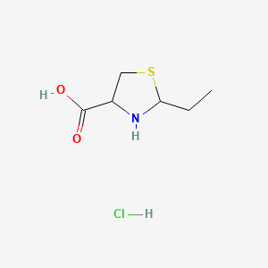 molecular formula C6H12ClNO2S B7955798 2-Ethyl-1,3-thiazolidine-4-carboxylic acid hydrochloride 