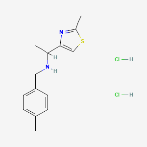molecular formula C14H20Cl2N2S B7955820 N-[(4-methylphenyl)methyl]-1-(2-methyl-1,3-thiazol-4-yl)ethanamine;dihydrochloride 