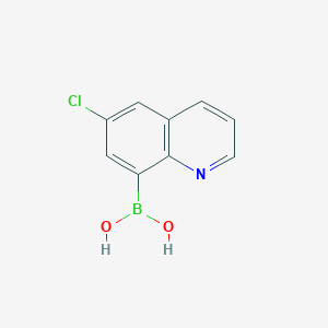 molecular formula C9H7BClNO2 B7955940 (6-Chloroquinolin-8-yl)boronic acid 