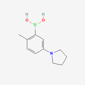 molecular formula C11H16BNO2 B7955948 [2-Methyl-5-(pyrrolidin-1-yl)phenyl]boronic acid 