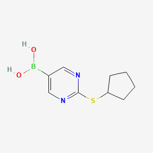 molecular formula C9H13BN2O2S B7955968 [2-(Cyclopentylsulfanyl)pyrimidin-5-yl]boronic acid 