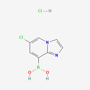 molecular formula C7H7BCl2N2O2 B7955995 {6-Chloroimidazo[1,2-a]pyridin-8-yl}boronic acid hydrochloride 