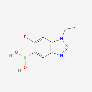 molecular formula C9H10BFN2O2 B7955996 (1-Ethyl-6-fluoro-1,3-benzodiazol-5-yl)boronic acid 