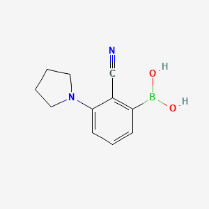 molecular formula C11H13BN2O2 B7956041 [2-Cyano-3-(pyrrolidin-1-yl)phenyl]boronic acid 