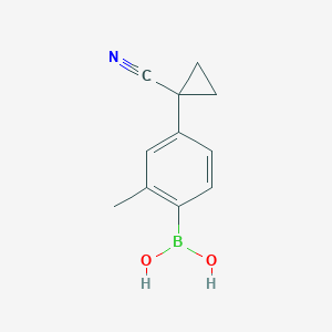 molecular formula C11H12BNO2 B7956048 [4-(1-Cyanocyclopropyl)-2-methylphenyl]boronic acid 
