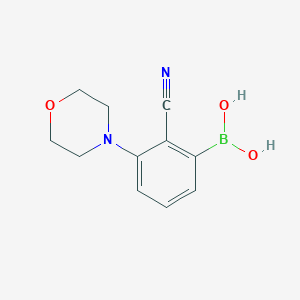 molecular formula C11H13BN2O3 B7956087 [2-Cyano-3-(morpholin-4-yl)phenyl]boronic acid 