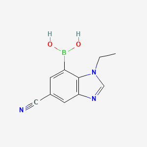 molecular formula C10H10BN3O2 B7956098 (6-Cyano-3-ethyl-1,3-benzodiazol-4-yl)boronic acid 