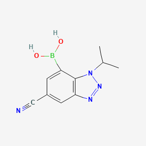 molecular formula C10H11BN4O2 B7956129 (6-Cyano-3-isopropyl-1,2,3-benzotriazol-4-yl)boronic acid 