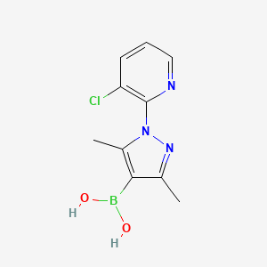 molecular formula C10H11BClN3O2 B7956133 [1-(3-Chloropyridin-2-yl)-3,5-dimethylpyrazol-4-yl]boronic acid 