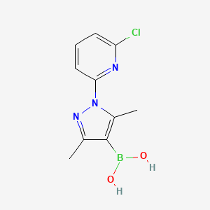 molecular formula C10H11BClN3O2 B7956162 [1-(6-Chloropyridin-2-yl)-3,5-dimethylpyrazol-4-yl]boronic acid 