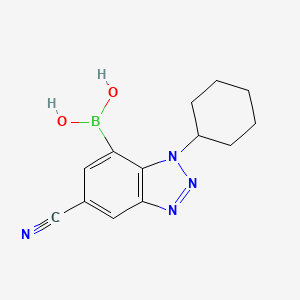 molecular formula C13H15BN4O2 B7956185 (6-Cyano-3-cyclohexyl-1,2,3-benzotriazol-4-yl)boronic acid 