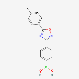 molecular formula C15H13BN2O3 B7956196 {4-[5-(4-Methylphenyl)-1,2,4-oxadiazol-3-yl]phenyl}boronic acid 