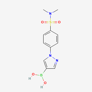 molecular formula C11H14BN3O4S B7956198 {1-[4-(Dimethylsulfamoyl)phenyl]pyrazol-4-yl}boronic acid 