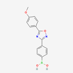 molecular formula C15H13BN2O4 B7956204 {4-[5-(4-Methoxyphenyl)-1,2,4-oxadiazol-3-yl]phenyl}boronic acid 