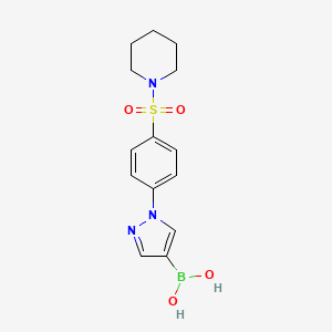 molecular formula C14H18BN3O4S B7956210 {1-[4-(Piperidine-1-sulfonyl)phenyl]pyrazol-4-yl}boronic acid 