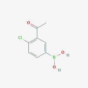 molecular formula C8H8BClO3 B7956230 3-Acetyl-4-chlorophenylboronic acid 