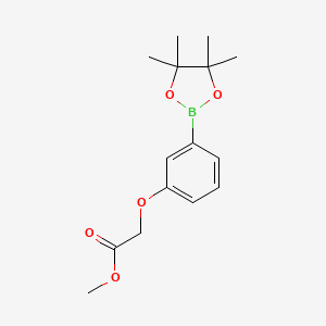 molecular formula C15H21BO5 B7956251 Methyl 2-[3-(tetramethyl-1,3,2-dioxaborolan-2-yl)phenoxy]acetate 