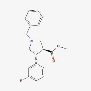 molecular formula C19H20FNO2 B7956262 Methyl trans-1-benzyl-4-(3-fluorophenyl)pyrrolidine-3-carboxylate 
