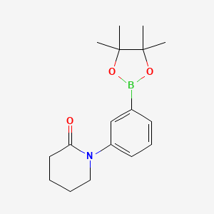 molecular formula C17H24BNO3 B7956275 1-[3-(Tetramethyl-1,3,2-dioxaborolan-2-yl)phenyl]piperidin-2-one 