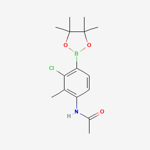 molecular formula C15H21BClNO3 B7956289 N-[3-Chloro-2-methyl-4-(tetramethyl-1,3,2-dioxaborolan-2-yl)phenyl]acetamide 