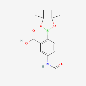 molecular formula C15H20BNO5 B7956312 5-Acetamido-2-(tetramethyl-1,3,2-dioxaborolan-2-yl)benzoic acid 