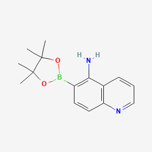 molecular formula C15H19BN2O2 B7956322 6-(Tetramethyl-1,3,2-dioxaborolan-2-yl)quinolin-5-amine 