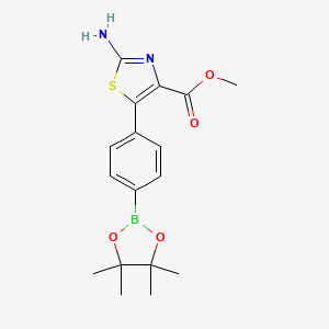 Methyl 2-amino-5-[4-(tetramethyl-1,3,2-dioxaborolan-2-yl)phenyl]-1,3-thiazole-4-carboxylate