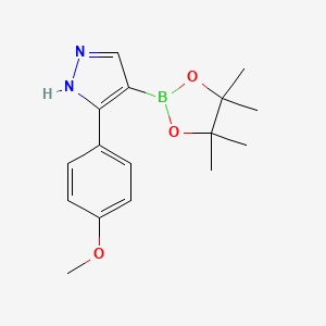 molecular formula C16H21BN2O3 B7956362 3-(4-Methoxyphenyl)-4-(tetramethyl-1,3,2-dioxaborolan-2-yl)-2H-pyrazole 