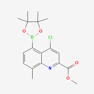 molecular formula C18H21BClNO4 B7956364 Methyl 4-chloro-8-methyl-5-(tetramethyl-1,3,2-dioxaborolan-2-yl)quinoline-2-carboxylate 