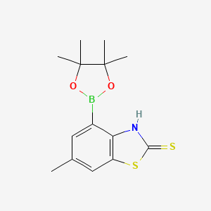 molecular formula C14H18BNO2S2 B7956392 6-Methyl-4-(tetramethyl-1,3,2-dioxaborolan-2-yl)-1,3-benzothiazole-2-thiol 