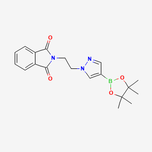 molecular formula C19H22BN3O4 B7956409 1-[2-(1,3-Dioxoisoindol-2-yl)ethyl]pyrazole-4-boronic acid pincol ester 