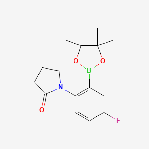 molecular formula C16H21BFNO3 B7956434 1-[4-Fluoro-2-(tetramethyl-1,3,2-dioxaborolan-2-yl)phenyl]pyrrolidin-2-one 