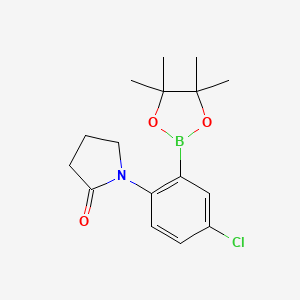 molecular formula C16H21BClNO3 B7956439 1-[4-Chloro-2-(tetramethyl-1,3,2-dioxaborolan-2-yl)phenyl]pyrrolidin-2-one 