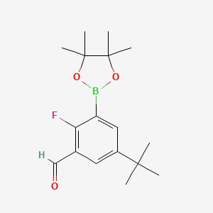 molecular formula C17H24BFO3 B7956441 5-tert-Butyl-2-fluoro-3-(tetramethyl-1,3,2-dioxaborolan-2-yl)benzaldehyde 