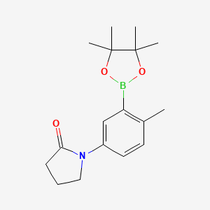 molecular formula C17H24BNO3 B7956448 1-[4-Methyl-3-(tetramethyl-1,3,2-dioxaborolan-2-yl)phenyl]pyrrolidin-2-one 