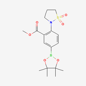 molecular formula C17H24BNO6S B7956474 Methyl 2-(1,1-dioxo-1,2-thiazolidin-2-yl)-5-(tetramethyl-1,3,2-dioxaborolan-2-yl)benzoate 