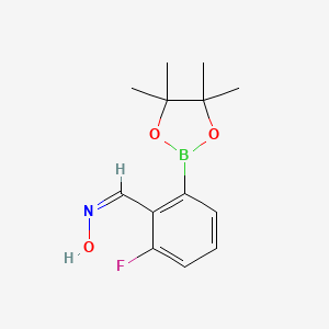 molecular formula C13H17BFNO3 B7956500 (Z)-N-{[2-Fluoro-6-(tetramethyl-1,3,2-dioxaborolan-2-yl)phenyl]methylidene}hydroxylamine 