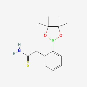 molecular formula C14H20BNO2S B7956515 2-[2-(Tetramethyl-1,3,2-dioxaborolan-2-yl)phenyl]ethanethioamide 