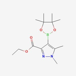 molecular formula C14H23BN2O4 B7956516 Ethyl 1,5-dimethyl-4-(tetramethyl-1,3,2-dioxaborolan-2-yl)pyrazole-3-carboxylate 