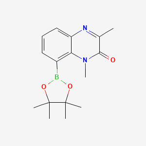 molecular formula C16H21BN2O3 B7956561 1,3-Dimethyl-8-(tetramethyl-1,3,2-dioxaborolan-2-yl)quinoxalin-2-one 