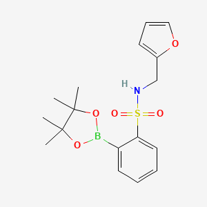 molecular formula C17H22BNO5S B7956585 N-(Furan-2-ylmethyl)-2-(tetramethyl-1,3,2-dioxaborolan-2-yl)benzenesulfonamide 