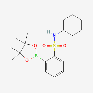 molecular formula C18H28BNO4S B7956595 N-Cyclohexyl-2-(tetramethyl-1,3,2-dioxaborolan-2-yl)benzenesulfonamide 