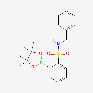 molecular formula C19H24BNO4S B7956609 N-Benzyl-2-(tetramethyl-1,3,2-dioxaborolan-2-yl)benzenesulfonamide 