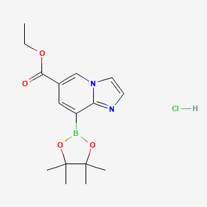 molecular formula C16H22BClN2O4 B7956635 Ethyl 8-(tetramethyl-1,3,2-dioxaborolan-2-yl)imidazo[1,2-a]pyridine-6-carboxylate hydrochloride 