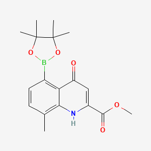 molecular formula C18H22BNO5 B7956649 Methyl 8-methyl-4-oxo-5-(tetramethyl-1,3,2-dioxaborolan-2-yl)-1H-quinoline-2-carboxylate 